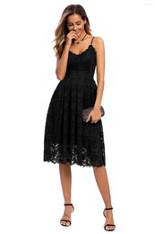 Casual Dresses Women Lace Jacquard Sundress Elegant And Chic Summer Backless Sleeveless V-Neck Slip Midi Dress Black White Pink Party Outfit
