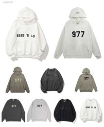 Essentialhoodie Designer Warm Hoodie Men's Pullover Sweatshirt Black White Grey Male and Style Simple Printed Alphabet Ess
