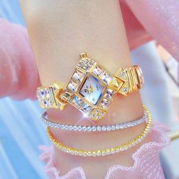 Wristwatches BS Women's Watch Rose Gold Fashion Trendy Jewellery With Diamonds Quartz Stylish Simple Trend