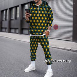 Men's Tracksuits Men Tracksuit Women Hoodie Suit Couple Fashion 3D Print Sports Sweatshirt Sweatpant 2 Pieces Sets Jogger Outfit Casual