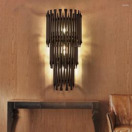 Wall Lamp Modern Aluminium Gold Pipe Hallway Villa El Light Bedroom Beside Home Decorative Lighting WA033