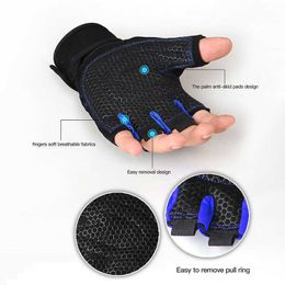 Sports Gloves Men Gym Gloves Half Finger Cycling Gloves Pro Fitness Weight Lifting Body Building Training Sports Exercise Workout Bike Gloves P230516 good good