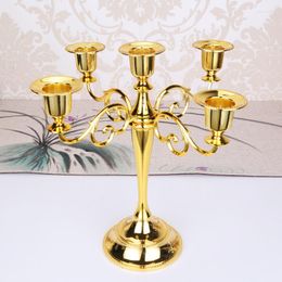 Candle Holders Wax Burner Stick Holder Candelabro Aesthetic Metal Chandelier Gold Bougeoir Vintage Room Decor LSL40XP