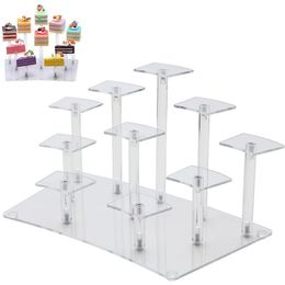 Storage Boxes Bins Acrylic Display stand untuk Figures Cosmetic Nail Polish Clay Doll Jewel for Stand Riser Cupcake 230510
