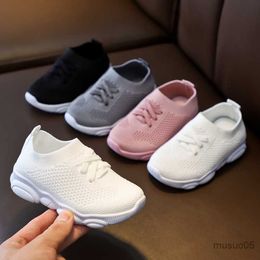 Athletic Outdoor Kids Sneakers Knitted Elastic Socks Soft Sole Boys and Girls Sports Shoes Non-Slip 1-8Years Children Casual Shoes