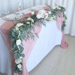 Decorative Flowers 2.7M Wedding Artificial Handcrafted Sweetheart Table Centerpieces Head Decor Arch Backdrop Decorations