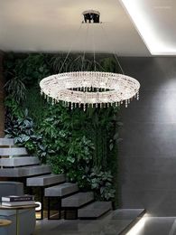 Pendant Lamps Duplex Building Crystal Chandelier Living Room Villa Dining Bedroom Art El Hall Light Decor