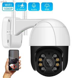 كاميرات اللوحة 1080p PTZ WiFi IP كاميرا IP في الهواء الطلق التصغير الرقمي AI Human Human Detect Wireless P2P Audio 2MP Security CCTV