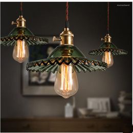 Pendant Lamps Retro Glass Hanging Light Colorful Vintage Industrial Deco Pot Restaurant Cafe Room Chandelier