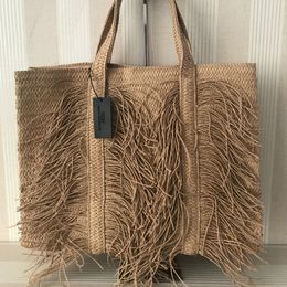 Evening Bags Large Capacity Tassel Straw Women Shoulder Handmade Woven Handbag Big Bohemia Beach s Shopper Tote 230510