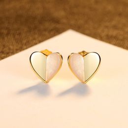 Romantic Sweet Heart Stud Earrings Women Fashion Luxury Brand Shell s925 Silver Earrings Female Charming Sexy Earrings Wedding Party Jewellery Valentine's Day Gift