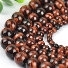 Beads Natural Stone Red Wine Tiger Eye Loose For Men Women 4/6/8/10/12/14mm Round Smooth Yoga Jewellery E8