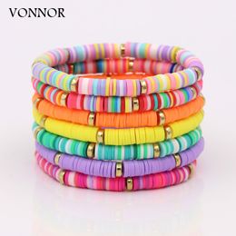 Bohemian Bracelets Jewelry Colorful Clay Spacer Beaded Bracelet for Women Girl Friend Gifts Fashion Handmade Wrist Accessories