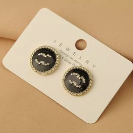 Luxury Famous Designer Brand Letter Stud Earring Elegant Fashion Diamond Stud For Women Girl Party Gift High Quality Jewellery Accessory