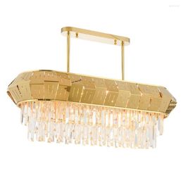 Chandeliers Rectangular Crystal Chandelier Gold Stainless Steel Lamp AC110V 220v Lustre LED Home Shop Light