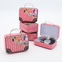 False Eyelashes Arrival Luggage Eyelash Packaging Box Suitcas Lashes Case Metal Package With Lid Tray For DIY Lash Boxes