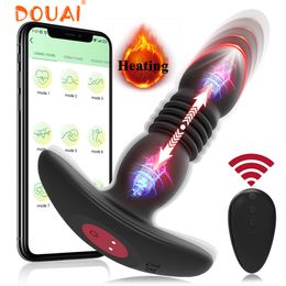 Anal Toys Bluetooth Thrusting Dildo Anal Vibrator Butt Plug Wireless APP Remote Sex Toys for Women Ass Prostate Massager Men Buttplug 230511