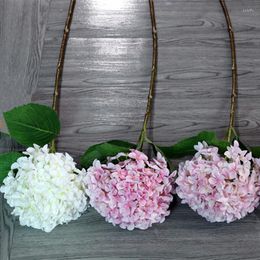Decorative Flowers Large Hydrangea Branch Silk Lush Artificial For Wedding Party Decoration Pography Props Fleurs Artificielles