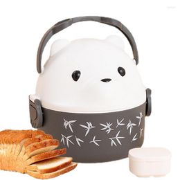 Dinnerware Sets Microwave Lunch Box Lovely Bear Shaped Insulated Safety Carrying Handle Organiser For Adult Kids