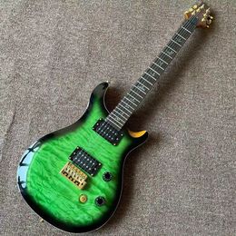 Electric Guitar Green Colour Maple Wood High Quality 6 Stings Ebony Fingerboard