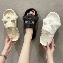 Slippers Summer Women Men Skull Head Thick Platform Home Bathroom Sandals NonSlip Flip Flops Ladies Indoor House 230510