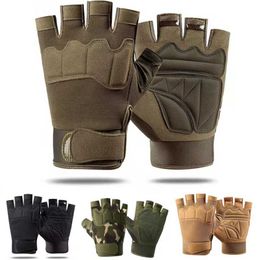 Sports Gloves Military Army Shooting Fingerless Gloves Half Finger Men Tactical Gloves Anti-Slip Outdoor Sports Bicycle Riding Fitness Gloves P230511