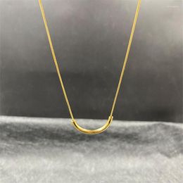 Pendant Necklaces 2023 Fashion Women Classic Arc Shaped Stainless Steel Clavicle Chain Necklace Sexy Party Jewelry