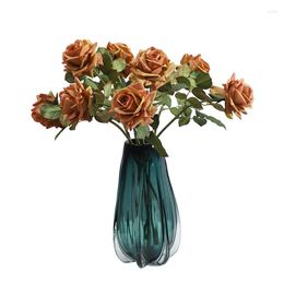 Decorative Flowers Artificial Green Plant Flower Arrangement Accessories Latex Rose Branch Wedding Pography Floral Home Garden Fake Roses