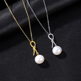 French Romantic Brand Freshwater Pearl Pendant Necklace Women's Fashion Luxury s925 Sterling Silver Necklace Female Charm Sexy Collar Chain High-end Jewellery Gift