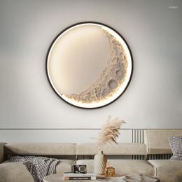 Wall Lamps 2023 Modern Style LED Lamp For Bedroom Living Dining Room Aisle Sofa Background Interior Art Moon Texture Decoration Light