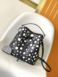 10A Women's Designer Drawstring Bag YK Handbag Infinity Dots Embossed Monograms Pattern Bucket Bag With Pumpkin Charm