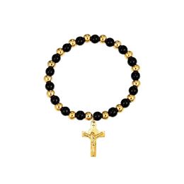 American Beaded Bracelet Cross Pendant for Male and Female Couples Street Fashion Hip Hop Charm Jewelry