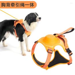 Dog Collars Pet Automatic Lead Rope Vest Chest Back Integrated Explosion-proof Impact Durable Nylon Extended Traction Belt