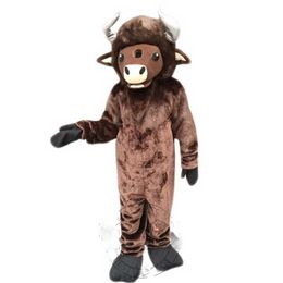 professional mascot Adult size Brown Buffalo Mascot Costume Fancy dress carnival theme fancy dress Plush costume