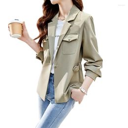 Women's Suits Women Blazer 2023 Spring Autumn Fashion Korean Long Sleeve Casual Short Wild Suit Ladies Jacket Outwear Tops Femme Outerwear