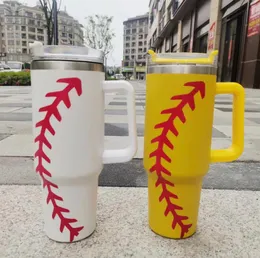 40oz Baseball Tumbler with Handle Sport Rugby Baseball Tumbler Stainless Steel big capacity Beer Mug Insulated 40oz Travel Tumbler ups 001