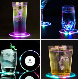 Ultra-thin LED Coaster Cup Holder Mug Stand Light Bar Mat Table Placemat Party Drink Creative Backlight Pad Bar Home Decor Kitchen