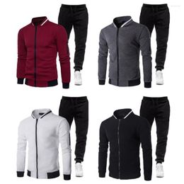 Gym Clothing 2 Pcs/Set Stylish Sportswear Winter Coat Trousers Suit Autumn Sweatpants Set Elastic Cuff Thermal