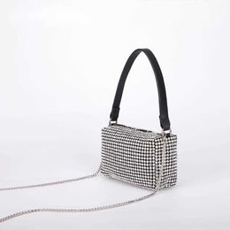 Shoulder Bags Bling Diamonds Evening Clutch Bag Women New Korean Soft Pillow Small Handbag Ladies Dinner Party Purse 230426