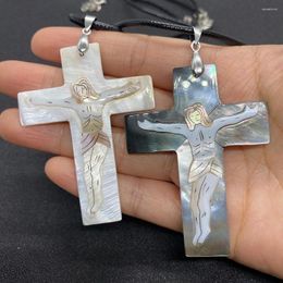 Pendant Necklaces Natural Abalone Shell Cross Mother-of-pearl Used For Jewelry Making DIY Earrings Necklace Bracelet Trendy