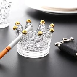 Crown Glass Ash Trays Transparent For Cigarette Tobacco Ash with Holders Accessories Candle Holer Gift Wholesale