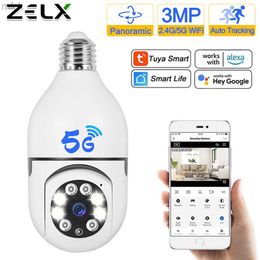 Board Cameras 2K IP Camera E27 Bulb Full Colour 5G WiFi Indoor Mini Tuya Smart Home Security Protection Surveillance Baby Monitor Video Pet Cam