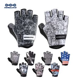 Cycling Gloves KEMALOCE Cycling Gloves Men Women Road Racing Half Finger Summer Mittens Non-Slip Reflective Outdoor Sport Adult MTB Bike Glove P230511