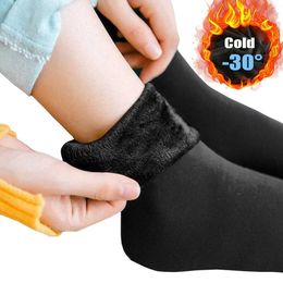 Socks Hosiery Winter women warm thick fleece socks soft and comfortable solid Colour socks floor at home thick socks sleeping socks soft boots P230511