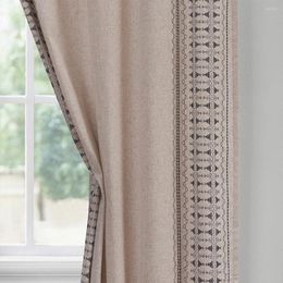 Curtain 1PC Blackout Curtains Boho Style Embroidered Thermal Insulated Privacy Protective For Bedroom Living Room 52w X 84l