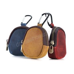 Genuine Leather Coin Purse With Hiking Buckle Change Purse For Headphones Memory Card Organiser Small Wallets