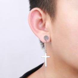 Dangle Earrings Fashion Men's Ear Clips Cool Black Cross Handsome Premium Stud No Piercing