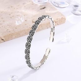 Bangle 2023 Gothic Lolita Rose Bracelet Women Flower Fashion Design Creative High Quality Jewelry