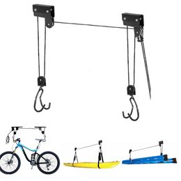 Велосипедные рамы подъема потолочного подъема велосипедный шкив с системой 60 кг для хранения гаража над головой вешалки на стену стойка 230511