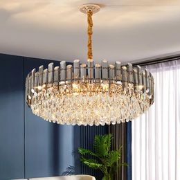 Chandeliers Modern Luxury Ceiling Chandelier Transparent Soot Crystal For Dining Living Room Center Table Hall Home Decor Lusters Luminaires